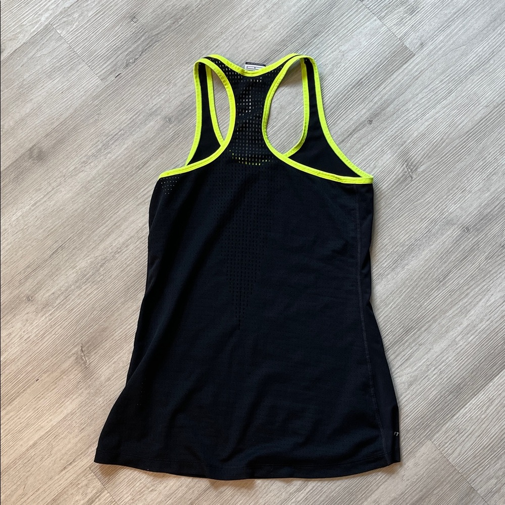 Nike Dri-FIT Black and Lime Green Athletic Top Tank Top Size Medium - Picture 3 of 4